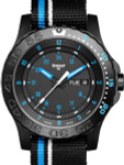 Traser Blue Infinity Watch with Sapphire Crystal and striped black strap #105545
