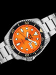 Seiko 5 Sports 24-Jewel Automatic Watch with Orange Dial and SS Bracelet #SRPD59