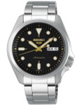 Seiko 5 Sports 24-Jewel Automatic Watch with Black Dial and SS Bracelet #SRPE57