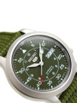 Seiko 5 Military Green Dial Automatic Watch with Green Canvas Strap #SNK805K2