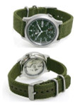 Seiko 5 Military Green Dial Automatic Watch with Green Canvas Strap #SNK805K2