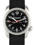 Bertucci A-1S Black Dial Stainless Steel Watch with Black Nylon Strap #10004