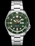 Seiko 5 Sports 24-Jewel Automatic Watch with Green Dial and SS Bracelet #SRPD63