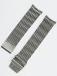 Vollmer Polished Mesh Bracelet for Orient Bambino Watches, Easy Adjust Push Buckle #13081H4C (21mm)