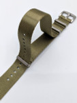 NATO-Style Forest Khaki Seat Belt Weave Nylon Strap with Stainless Steel Buckle #SB-18-SS