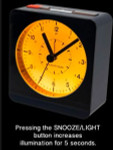 Marathon Alarm Clock with White Dial, Silent Movement, and Auto-Sensing Night Light #CL030053BL