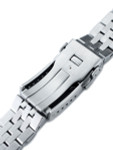 Strapcode 20mm ANGUS-J "Louis" 316L Stainless Steel Watch Bracelet 20mm Straight End, Brushed, Button Chamfer #SS201819B058S