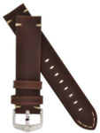 Hirsch Ranger Brown Barrel-Dyed Leather Watch Strap #054020-10