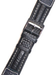 Chronissimo-Style Black Leather Strap with Heavy Padding #DM-30