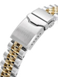 Strapcode 20mm ANGUS-J "Louis" Gold IP and 316L Stainless Steel Watch Bracelet for Seiko Alpinist SARB017 #SS201819PGD064