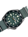 Seiko 5 Sports 24-Jewel Automatic Watch with Textured Green Dial and Nylon Strap #SRPD77