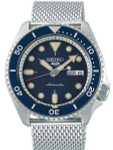 Seiko 5 Sports 24-Jewel Automatic Watch with Blue Dial and Mesh Bracelet #SRPD71