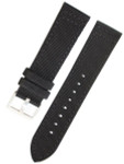 Toscana Black Canvas with Leather Backing Watch Strap #INS-CAN30