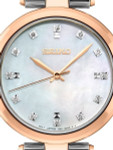 Seiko Ladies Quartz Dress Watch with with 12 Diamond Hour Markers, Mother of Pearl Dial #SRZ534