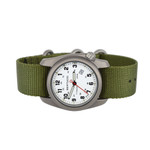 Bertucci A-2T White Dial Titanium Watch with Olive Nylon Strap #12121 side