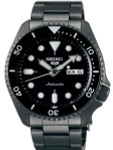 Seiko 5 Sports 24-Jewel Automatic Watch with Black Dial and Black PVD Bracelet #SRPD65