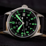 Islander Mitchel Automatic Field Watch with Nylon Weave Strap and an AR Sapphire Crystal #ISL-41