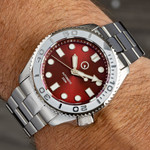 Islander Automatic Dive Watch with Bracelet, Double-Domed AR Sapphire Crystal, and Embossed Ceramic Bezel Insert #ISL-92