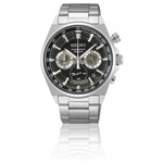 Seiko Quartz Chronograph with 60-minute timer, stop-watch style pusher and a 24-hour sub-dial  #SSB397