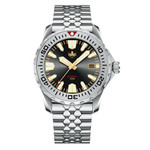 Phoibos Kraken 300 Meter Automatic Dive Watch with Sunray Black and Gold Dial #PY033D Zoom