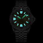 Phoibos Kraken 300 Meter Automatic Dive Watch with Sunray Black and Gold Dial #PY033D Lume