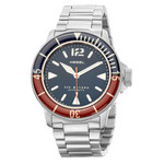 HEMEL Hydrodurance Dive Watch with  Black Dial and Red-Blue Bezel #HD1RB Zoom