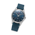 Red Star 3-Hand Dress Watch with Blue Dial and Mechanical Movement #8598-L Tilt