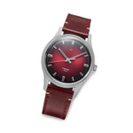 Red Star 3-Hand Dress Watch with Burgundy Dial and Mechanical Movement #8598-R Tilt