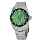 Islander 38mm Automatic Dive Watch with Green Waffle Dial and Red Accents #ISL-126 Zoom