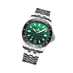 Phoibos Voyager Automatic Dive Watch with Malachite Green Dial #PY035A Tilt