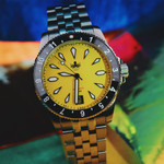 Phoibos Voyager Automatic Dive Watch with Canary Yellow Dial #PY035F lifestyle