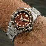 Islander Bayport 40mm Automatic Dive Watch with Brown Dial #ISL-121 wrist