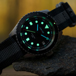 Lum-Tec Solar Powered Military Watch with 39mm Bead Blasted Case #SM-1 lume