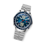 Red Star Bullhead Mechanical Chronograph with Blue Dial #8597G-1 bracelet tilt