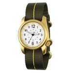 Bertucci A-2A Golden Field Watch with White Dial and Striped Nylon Band #16301 zoom