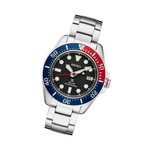 Seiko Prospex Solar Dive Watch with Sapphire Crystal, Pepsi Bezel and Black Dial #SNE591 tilt