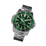 Formex REEF GMT Chronometer Dive Watch with Gilt Green Dial and Bezel #2202.1.5388.100 tilt
