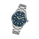 Le Jour Seacolt Automatic Swiss Dive Watch with Blue Textured Dial #LJ-SCD-002 tilt