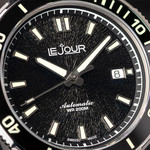 Le Jour Coral Automatic Swiss Dive Watch with Black Textured Dial #LJ-CD-001 dial zoom