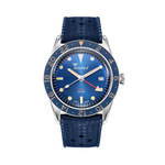 Squale 300 Meter Swiss Automatic GMT-Dive Watch with Blue Dial and Rubber Strap #SUB-39GMTBL.HTB