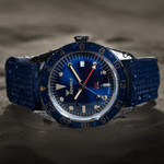 Squale 300 Meter Swiss Automatic GMT-Dive Watch with Blue Dial and Rubber Strap #SUB-39GMTBL.HTB lifestyle