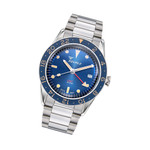 Squale 300 Meter Swiss Automatic GMT-Dive Watch with Blue Dial and Bracelet #SUB-39GMTBL.BR22 tilt