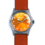 Messerschmitt 36mm Quartz Aviator Style with Orange Dial and Strap #ME-99OR zoom