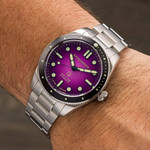 Spinnaker x Islander Croft Limited Edition Hi-Beat Watch with Sand Ombre Purple Dial #SP-5094-LIW22 wrist