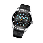 PHOIBOS Wave Master 300-Meter Automatic Dive Watch with Rubber Strap #PY010CR tilt