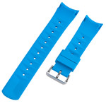 Islander 22mm Sky Blue Waffle FKM Rubber Strap with Curved Ends for SKX007 Cases #BRAC-68