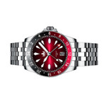 Phoibos Voyager GMT Automatic Watch with Red Dial #PY043D side