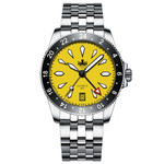 Phoibos Voyager GMT Automatic Watch with Yellow Dial #PY043F zoom