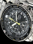 Scratch and Dent - Seiko SND991 Quartz Flightmaster Chronograph Watch with Alarm Function