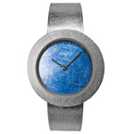 Aristo Titanium Scratched Blue Dial Watch Titanium Bangle #5D95-4 zoom